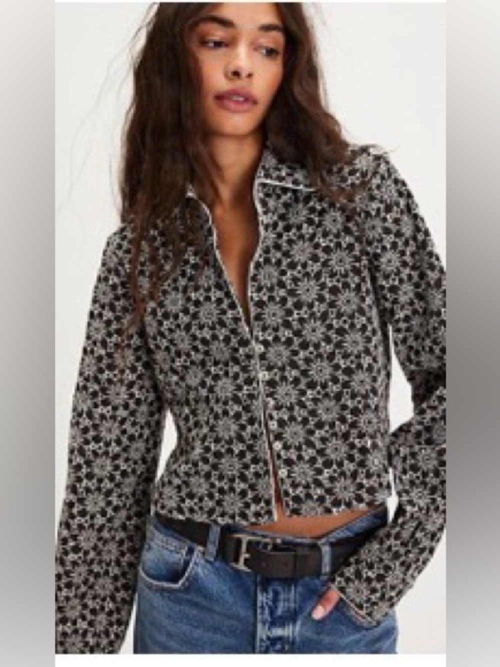 NWT Free People Embroidered Floral Jacket Size Large